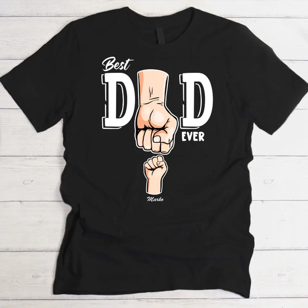 Beste Papa ter wereld - Gepersonaliseerd T-Shirt voor Papa zwart