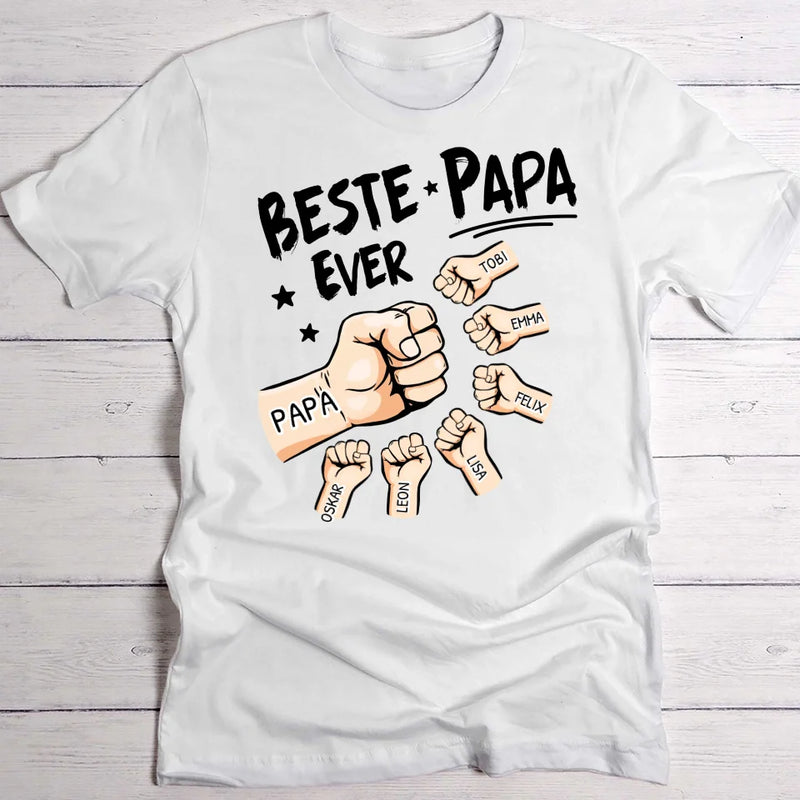 Beste Papa Ever - Gepersonaliseerd T-Shirt voor Papa