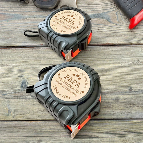 Gepersonaliseerd ouders-meetlint 5 meter met eigen namen en ontwerp, vergrendelfunctie – Motiv 2