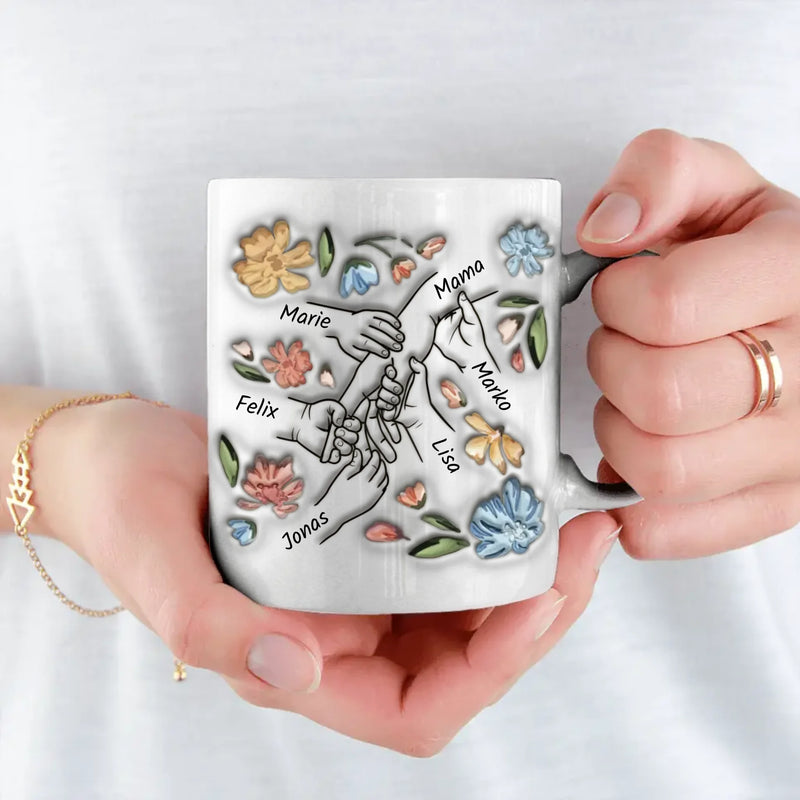 Familie - Gepersonaliseerde mok voor Mama met 3D-look