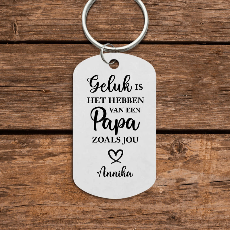 Geluk is...- Gepersonaliseerde sleutelhanger voor mama met foto
