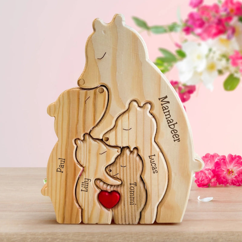 Berenfamilie - Leuke gepersonaliseerde houten beren om tentoon te stellen voor het hele gezin