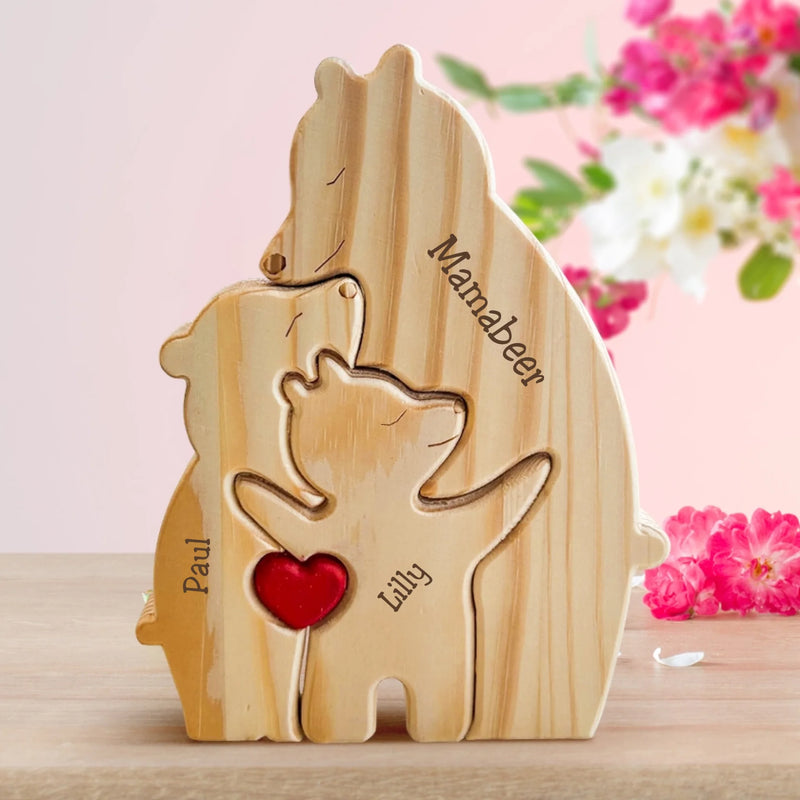 Berenfamilie - Leuke gepersonaliseerde houten beren om tentoon te stellen voor het hele gezin