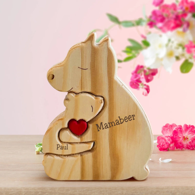 Berenfamilie - Leuke gepersonaliseerde houten beren om tentoon te stellen voor het hele gezin