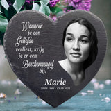 Beschermengel - Gepersonaliseerd hart van leisteen