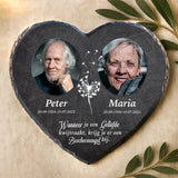 Schieferherz mit personalisiertem Aufdruck - UV-beständig und wetterfest - als Geschenk zur Erinnerung von Love & Faith