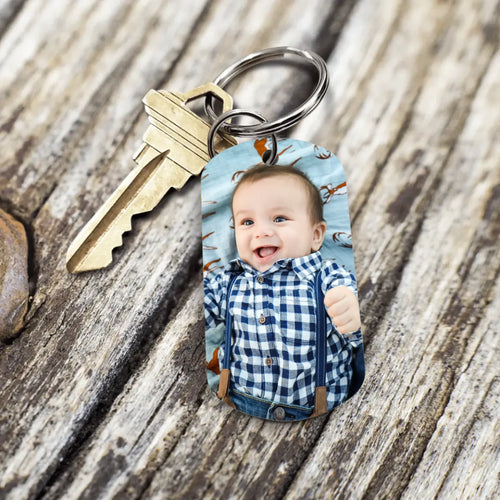 Persoonlijke metalen sleutelhanger Mijn Papa met geborsteld roestvrij staal en kleurendruk aan beide zijden – Motiv 2