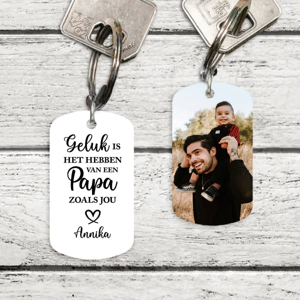 Geluk is...- Gepersonaliseerde sleutelhanger voor mama met foto