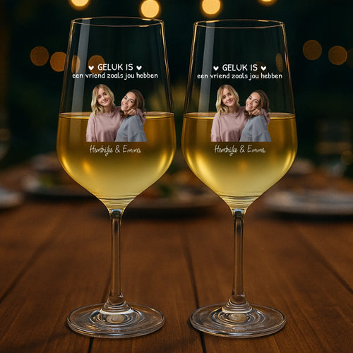Aperolglas bedruckt met persoonlijke foto en namen voor twee vriendinnen – Besties design – Motiv 2