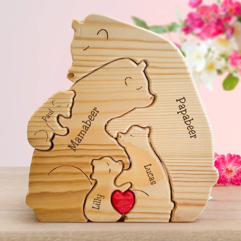 Berenfamilie - Leuke gepersonaliseerde houten beren om tentoon te stellen voor het hele gezin