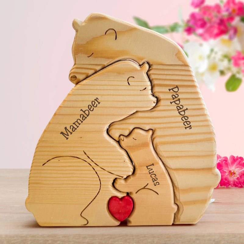 Berenfamilie - Leuke gepersonaliseerde houten beren om tentoon te stellen voor het hele gezin