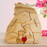 Berenfamilie - Leuke gepersonaliseerde houten beren om tentoon te stellen voor het hele gezin