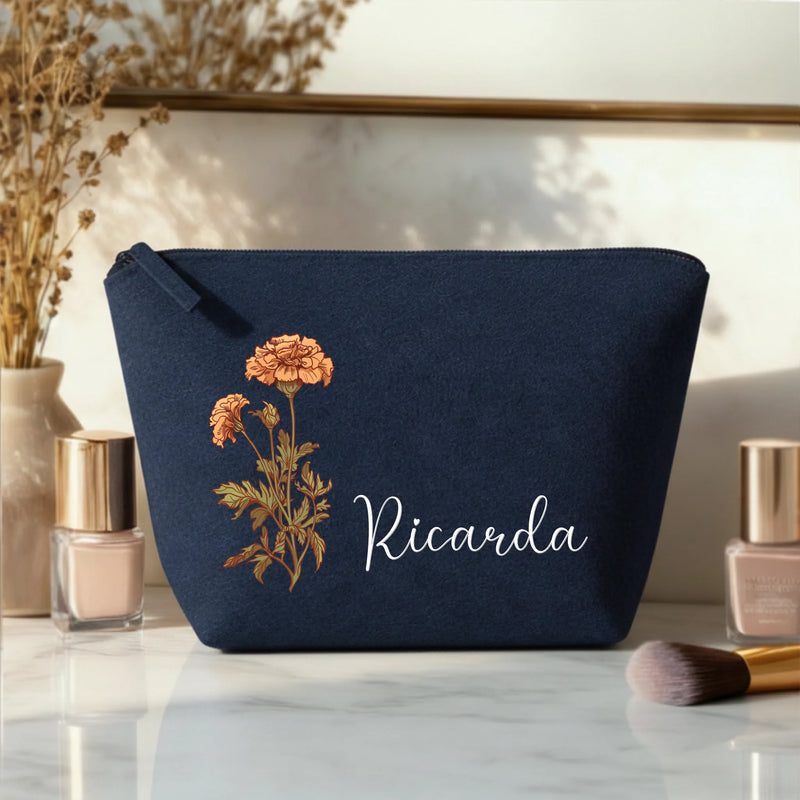 Jouw bloem - Gepersonaliseerde Vilten make-uptasje