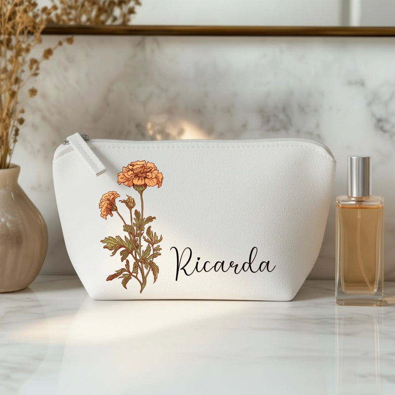 Jouw bloem - Gepersonaliseerde Vilten make-uptasje