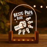 Personlisiertes Geschenk - LED Aufsteller Portrait mit Holzsockel mit eigenen Namen personalisieren