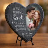 Leisteen hart met persoonlijke opdruk – uv-bestendig en weerbestendig herinneringscadeau van Love & Faith Leisteen hart met persoonlijke gravure – uv-bestendige en weerbestendige gedenkgeschenk van Love & Faith