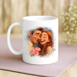 Witte mok met persoonlijke tekst en naam – handgemaakt door Love & Faith