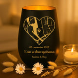 persoonlijk cadeau - zwart-goud windlicht met naamgravure - handgemaakt door Love & Faith