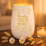 Persoonlijk cadeau - wit-goud windlicht met naamgravure - handgemaakt door Love & faith