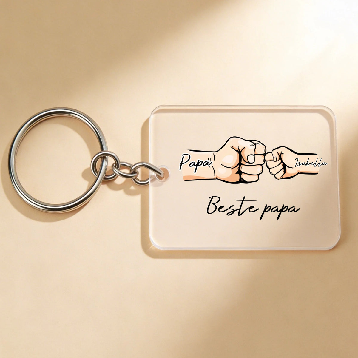 Gepersonaliseerde acryl sleutelhanger Papa's team met eigen design en namen