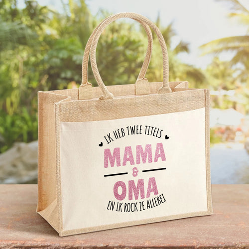 Persoonlijke ouders-tas met sterke hengsels en maatwerk opdruk