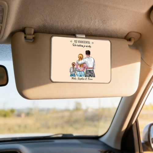 Gepersonaliseerde acrylclip voor auto met familietekening, zonneklep decoratie Elke dag – Motiv 2