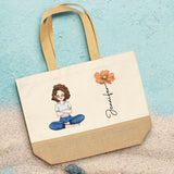Summervibes - Gepersonaliseerde tas met clipart en naam om te shoppen en naar het strand te gaan