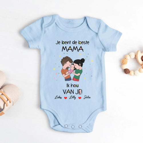 Gepersonaliseerde babyrompertje met naam en ontwerp naar keuze, 100% katoen, ideaal cadeau Moederdag Vaderdag – Motiv 2