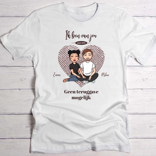 Koppel-T-Shirt met persoonlijke opdruk, zwart katoen shirt voor partners met custom design