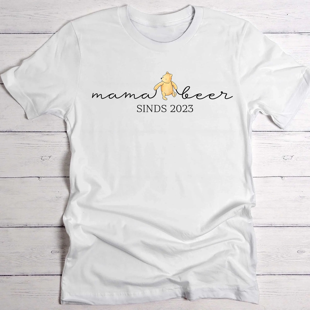 Mamabeer T-shirt voor mama of oma met berenmotief, personaliseerbaar met namen