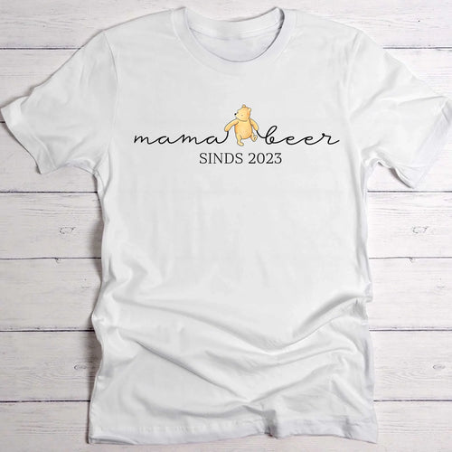 Mamabeer T-shirt voor mama of oma met berenmotief, personaliseerbaar met namen