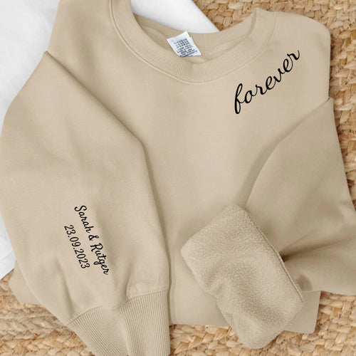 Forever koppel-sweater met persoonlijke naamopdruk voor partners, zachte katoenen sweater – Motiv 2