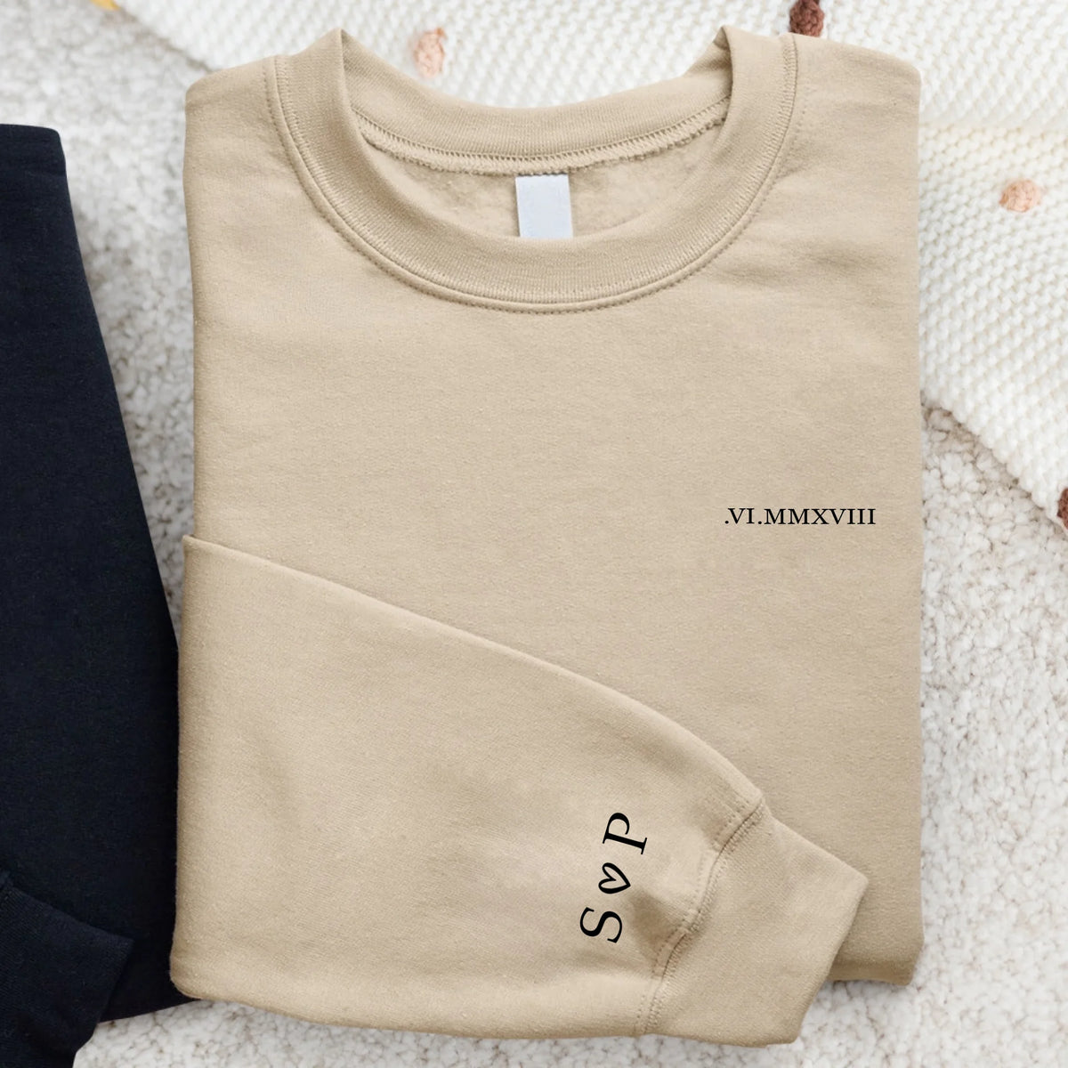 Gepersonaliseerde trui met jubileumdatum voor koppels, customiseerbare sweater met namen en datum