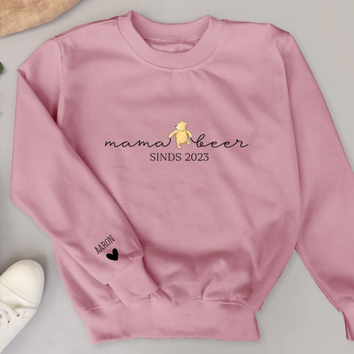 Sweater voor mama en oma met berenmotief en persoonlijke opdruk - Mamabeer – Motiv 2