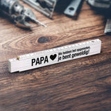We hebben het opgemeten – Gepersonaliseerde duimstok voor papa voor Vaderdag