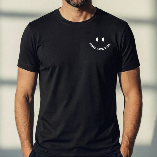 Zwart gepersonaliseerd T-shirt met rugprint Cool Dads Club voor papa – Motiv 2