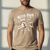 Beste Papa Ever - Gepersonaliseerd T-Shirt voor Papa zwart/navy