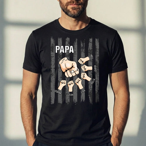 Gepersonaliseerd T-shirt Papa Opa met High Five design, 100% katoen – Motiv 2