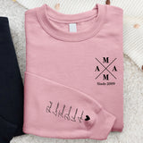 Mama - Sweater voor ouders en grootouders met een modern ontwerp en kindernamen