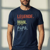 Legende, Man, Papa en Opa - Gepersonaliseerd T-shirt voor Papa en Opa