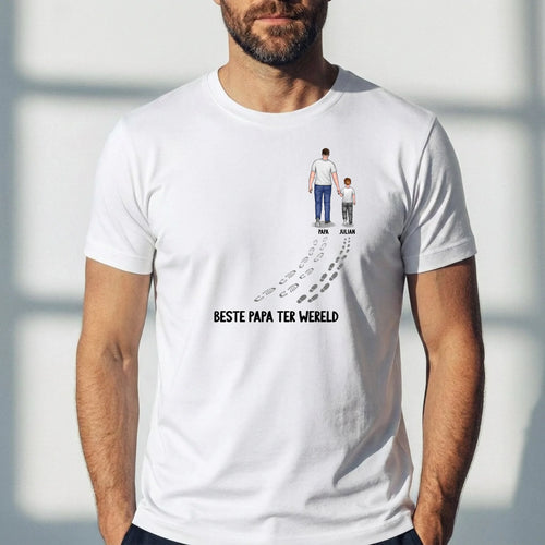 Gepersonaliseerde vader en kind T-shirt voor papa met aangepaste namen en design, 100% katoen