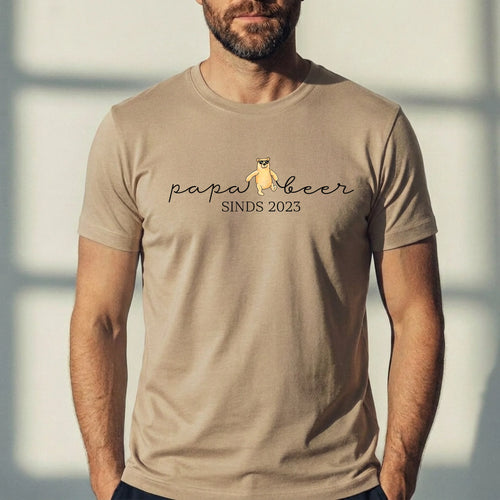 Gepersonaliseerd Papa Beer T-shirt voor papa en opa met DTF-print, 100% katoen – Motiv 2