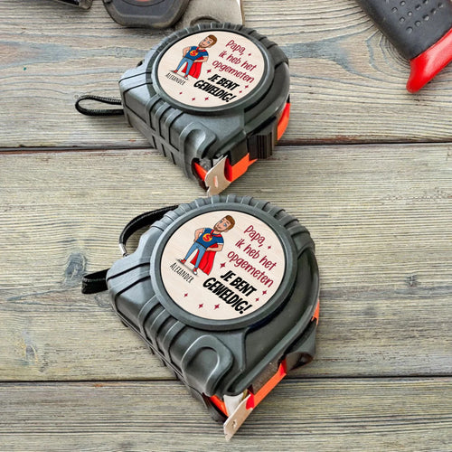 Gepersonaliseerd meetlint voor papa met naamdruk, 5 meter lang met vergrendelfunctie – Motiv 2