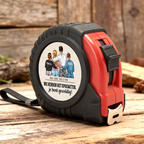 Gepersonaliseerd meetlint met UV-DTF-druck voor Vaderdag, 5 meter rolmaat met vergrendeling – Motiv 2