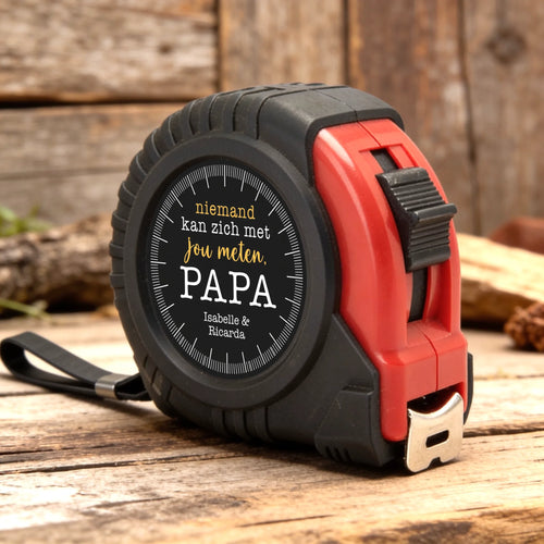 Gepersonaliseerd meetlint voor papa met aangepaste namen en design, 5 meter met vergrendelfunctie – Motiv 2