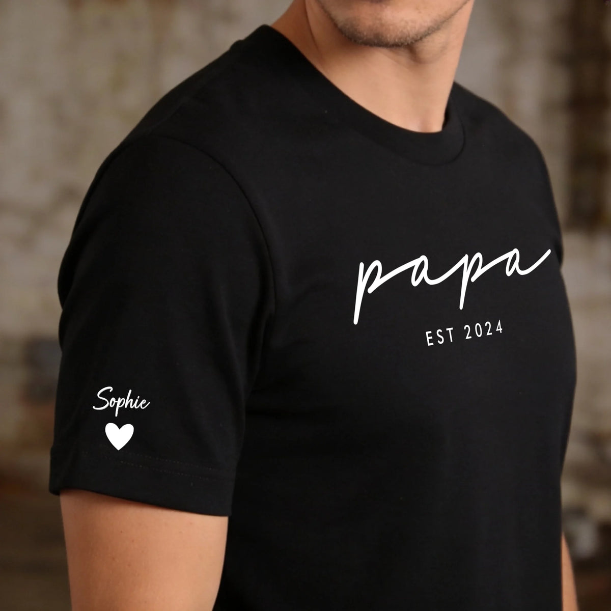 Beste Papa gepersonaliseerd T-shirt met namen voor ouders en grootouders in 100% katoen