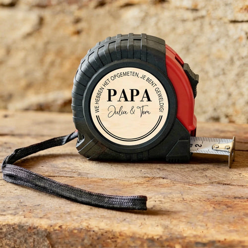 Gepersonaliseerd meetlint voor papa en opa met naam en ontwerp, 5 meter