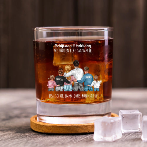 Gepersonaliseerd whiskyglas Elke dag met gravure voor mama en papa, elegant whiskey glas