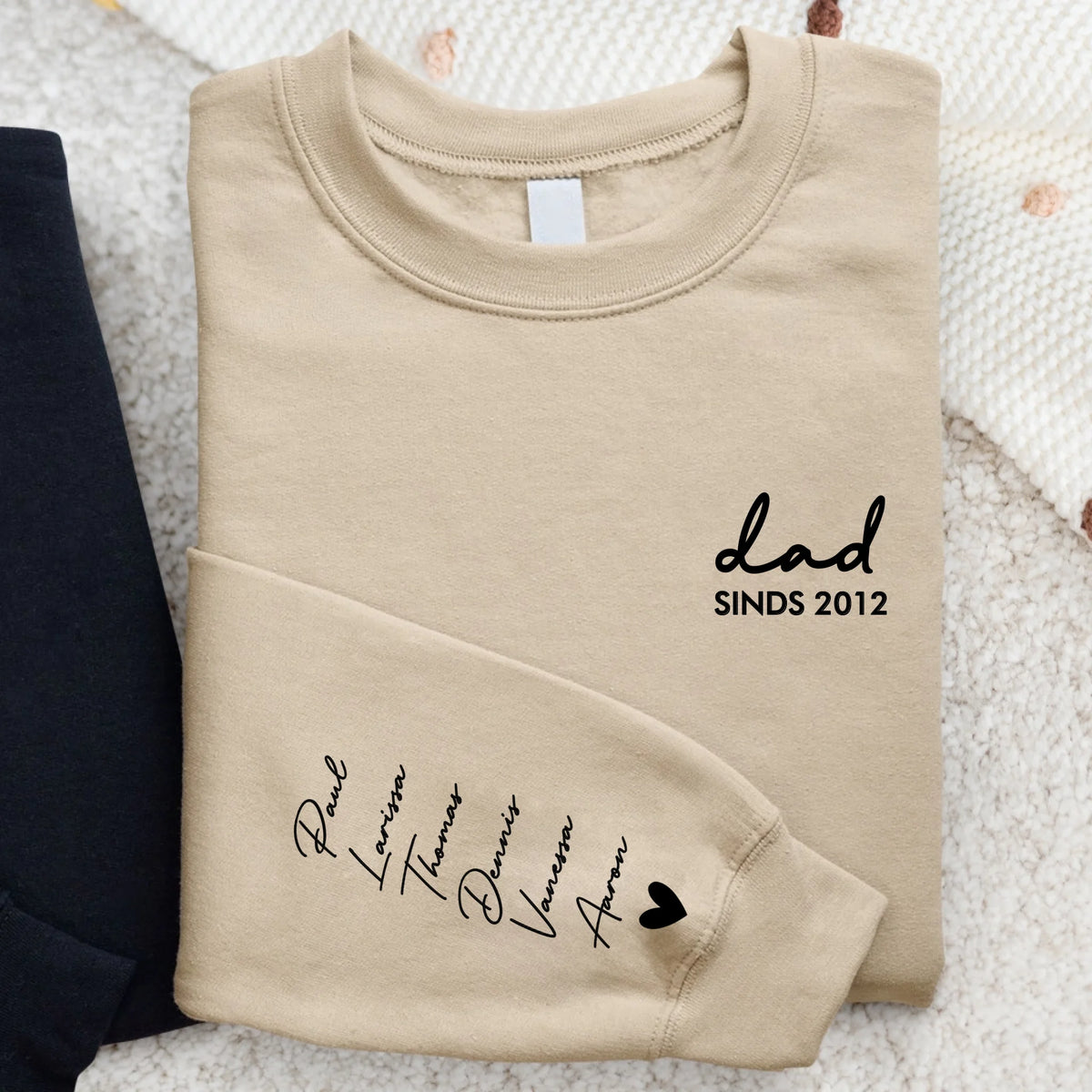 Grijze sweater papa met kindernamen en persoonlijke opdruk - Onze papa