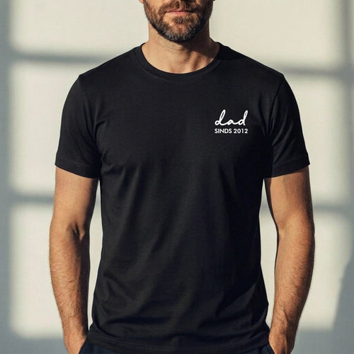 Personaliseerbaar T-shirt voor papa met aangepaste namen en ontwerp, gemaakt van 100% katoen